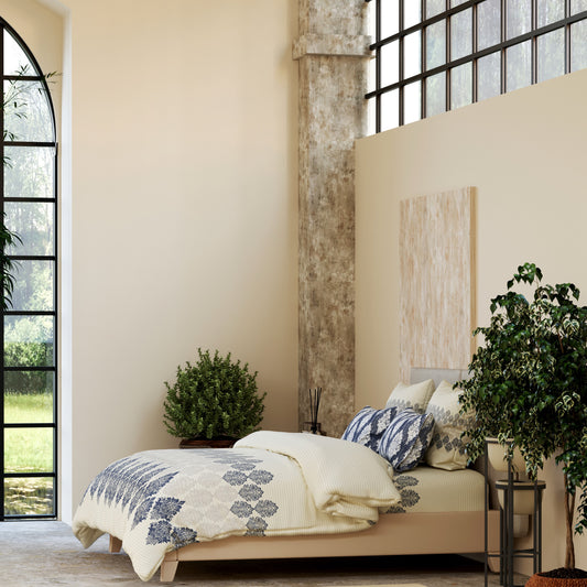 Grace in Blue – Premium Printed Cotton Bedsheet