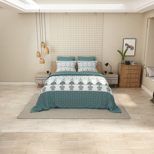 Cool & Classy Teal Bedsheet – Soft Cotton for Everyday Comfort