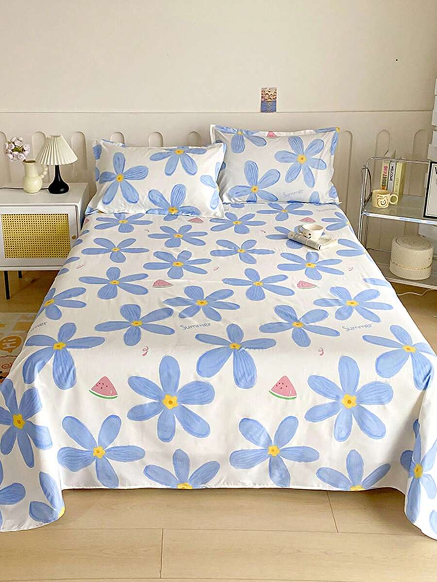 Pastel Petals – Soft Cotton Bedsheet with Fun Prints