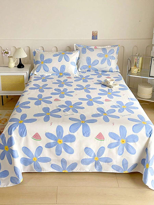 Pastel Petals – Soft Cotton Bedsheet with Fun Prints