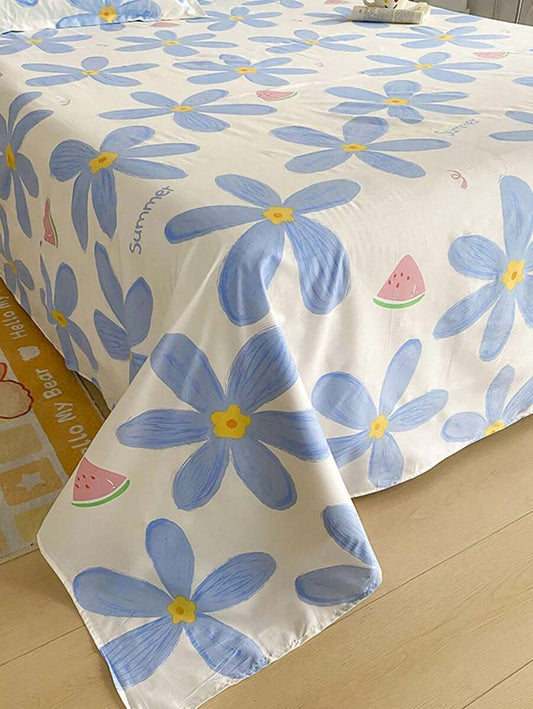 Pastel Petals – Soft Cotton Bedsheet with Fun Prints